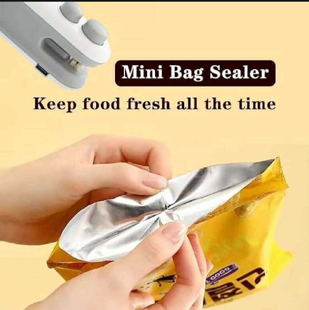 Mini Bag Sealer, 2 in 1 Seal & Cutter Heat Sealers, USB Chargeable Portable Bag Resealer